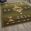image:imageFlash Furniture Lodi Collection Southwestern Area Rug  Low Pile Brown Olefin Rug  2 x 3 Area Rug  Jute Backing  Hallway Entryway Bedroom Living RoomGreen