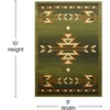 image:imageFlash Furniture Lodi Collection Southwestern Area Rug  Low Pile Brown Olefin Rug  2 x 3 Area Rug  Jute Backing  Hallway Entryway Bedroom Living RoomGreen