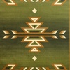 image:imageFlash Furniture Lodi Collection Southwestern Area Rug  Low Pile Brown Olefin Rug  2 x 3 Area Rug  Jute Backing  Hallway Entryway Bedroom Living RoomGreen