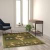image:imageFlash Furniture Lodi Collection Southwestern Area Rug  Low Pile Brown Olefin Rug  2 x 3 Area Rug  Jute Backing  Hallway Entryway Bedroom Living RoomGreen