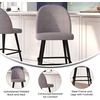 image:imageFlash Furniture Lyla Commercial Grade Modern Armless Barstools  Black LeatherSoft Upholstery  30 Barstool  Contoured Backrest  Steel Frame amp Footrest  Set of 2Gray Faux Linen