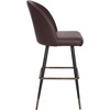 image:imageFlash Furniture Lyla Commercial Grade Modern Armless Barstools  Black LeatherSoft Upholstery  30 Barstool  Contoured Backrest  Steel Frame amp Footrest  Set of 2Brown Leathersoft