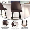 image:imageFlash Furniture Lyla Commercial Grade Modern Armless Barstools  Black LeatherSoft Upholstery  30 Barstool  Contoured Backrest  Steel Frame amp Footrest  Set of 2Brown Leathersoft