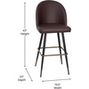 image:imageFlash Furniture Lyla Commercial Grade Modern Armless Barstools  Black LeatherSoft Upholstery  30 Barstool  Contoured Backrest  Steel Frame amp Footrest  Set of 2Brown Leathersoft