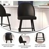 image:imageFlash Furniture Lyla Commercial Grade Modern Armless Barstools  Black LeatherSoft Upholstery  30 Barstool  Contoured Backrest  Steel Frame amp Footrest  Set of 2Black Leathersoft