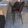 image:imageFlash Furniture Lyla Commercial Grade Modern Armless Barstools  Black LeatherSoft Upholstery  30 Barstool  Contoured Backrest  Steel Frame amp Footrest  Set of 2Brown Leathersoft
