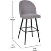 image:imageFlash Furniture Lyla Commercial Grade Modern Armless Barstools  Black LeatherSoft Upholstery  30 Barstool  Contoured Backrest  Steel Frame amp Footrest  Set of 2Gray Faux Linen