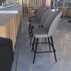 image:imageFlash Furniture Lyla Commercial Grade Modern Armless Counter StoolsGray Faux Linen Upholstery26 BarstoolContoured BackrestSteel Frame amp FootrestSet of 2