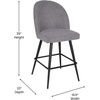 image:imageFlash Furniture Lyla Commercial Grade Modern Armless Counter StoolsGray Faux Linen Upholstery26 BarstoolContoured BackrestSteel Frame amp FootrestSet of 2