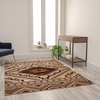 image:imageFlash Furniture Marana Collection Southwestern Style Area Rug  Brown Olefin Accent Rug  5 x 7  Cotton Backing  Entryway Living Room BedroomBrown