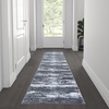 image:imageFlash Furniture Marian Collection Area Rug  Distressed Turquoise Olefin Rug with Jute Backing  3 x 16  Entryway Living Room BedroomGrey