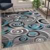 image:imageFlash Furniture Masie Collection Olefin Area Rug  Turquoise Swirl  5 x 7  Jute Backing  Entryway Living Room Bedroom5 x 7 Rectangular