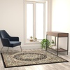 image:imageFlash Furniture Mersin Collection Persian Style Area Rug  Olefin Ivory NonShedding Fibers  2 x 3  Jute Backing  Hallway Entryway Bedroom Living RoomBlack