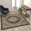 image:imageFlash Furniture Mersin Collection Persian Style Area Rug  Olefin Ivory NonShedding Fibers  2 x 3  Jute Backing  Hallway Entryway Bedroom Living RoomBlack