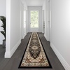 image:imageFlash Furniture Mersin Collection Persian Style Area Rug  Olefin Ivory NonShedding Fibers  2 x 3  Jute Backing  Hallway Entryway Bedroom Living RoomBlack