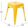 image:imageFlash Furniture Metal Dining Table Height Stool  Backless Yellow Kai Commercial Grade Stool  18 Inch Stackable Dining Chair  Set of 4