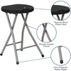 image:imageFlash Furniture Micah Foldable Stool with Black Plastic Seat and Titanium Gray Frameset of 2