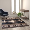 image:imageFlash Furniture Mohave Traditional Southwestern Style Area Rug  Rustic Ivory Accent Rug  2 x 7  Olefin Fibers with Jute BackingBlack