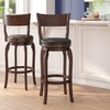 image:imageFlash Furniture Nichola Commercial Classic Open Back Barstool  Antique Oak Finish Wood Frame  Black LeatherSoft Seat  Bar Height  360 Swivel Seat  FootrestBlack VinylEspresso Frame
