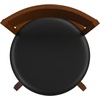 image:imageFlash Furniture Nichola Commercial Classic Open Back Barstool  Antique Oak Finish Wood Frame  Black LeatherSoft Seat  Bar Height  360 Swivel Seat  FootrestBlack VinylAntique Oak Frame