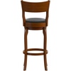image:imageFlash Furniture Nichola Commercial Classic Open Back Barstool  Antique Oak Finish Wood Frame  Black LeatherSoft Seat  Bar Height  360 Swivel Seat  FootrestBlack VinylAntique Oak Frame