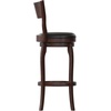 image:imageFlash Furniture Nichola Commercial Classic Open Back Barstool  Antique Oak Finish Wood Frame  Black LeatherSoft Seat  Bar Height  360 Swivel Seat  FootrestBlack VinylEspresso Frame