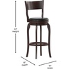 image:imageFlash Furniture Nichola Commercial Classic Open Back Barstool  Antique Oak Finish Wood Frame  Black LeatherSoft Seat  Bar Height  360 Swivel Seat  FootrestBlack VinylEspresso Frame
