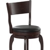 image:imageFlash Furniture Nichola Commercial Classic Open Back Barstool  Antique Oak Finish Wood Frame  Black LeatherSoft Seat  Bar Height  360 Swivel Seat  FootrestBlack VinylEspresso Frame
