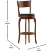 image:imageFlash Furniture Nichola Commercial Classic Open Back Barstool  Antique Oak Finish Wood Frame  Black LeatherSoft Seat  Bar Height  360 Swivel Seat  FootrestBlack VinylAntique Oak Frame