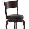 image:imageFlash Furniture Nichola Commercial Classic Open Back Barstool  Espresso Finish Wood Frame  Black LeatherSoft Seat  Counter Height  360 Swivel Seat  FootrestBlack VinylEspresso Frame