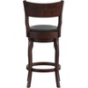 image:imageFlash Furniture Nichola Commercial Classic Open Back Barstool  Espresso Finish Wood Frame  Black LeatherSoft Seat  Counter Height  360 Swivel Seat  FootrestBlack VinylEspresso Frame