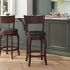 image:imageFlash Furniture Nichola Commercial Classic Open Back Barstool  Espresso Finish Wood Frame  Black LeatherSoft Seat  Counter Height  360 Swivel Seat  FootrestBlack VinylEspresso Frame