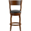 image:imageFlash Furniture Nichola Commercial Classic Open Back Barstool  Espresso Finish Wood Frame  Black LeatherSoft Seat  Counter Height  360 Swivel Seat  FootrestBlack VinylAntique Oak Frame