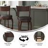 image:imageFlash Furniture Nichola Commercial Classic Open Back Barstool  Espresso Finish Wood Frame  Black LeatherSoft Seat  Counter Height  360 Swivel Seat  FootrestBlack VinylEspresso Frame