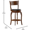 image:imageFlash Furniture Nichola Commercial Classic Open Back Barstool  Espresso Finish Wood Frame  Black LeatherSoft Seat  Counter Height  360 Swivel Seat  FootrestBlack VinylAntique Oak Frame
