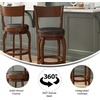 image:imageFlash Furniture Nichola Commercial Classic Open Back Barstool  Espresso Finish Wood Frame  Black LeatherSoft Seat  Counter Height  360 Swivel Seat  FootrestBlack VinylAntique Oak Frame
