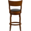 image:imageFlash Furniture Nichola Commercial Classic Open Back Barstool  Espresso Finish Wood Frame  Black LeatherSoft Seat  Counter Height  360 Swivel Seat  FootrestBlack VinylAntique Oak Frame