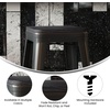 image:imageFlash Furniture Perry Set of 4 Poly Resin Wood Seat  Gray Polystyrene  Rounded Edges for Comfort  For Colorful Metal Chairs and Stools  IndoorOutdoorBlack
