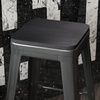 image:imageFlash Furniture Perry Set of 4 Poly Resin Wood Seat  Gray Polystyrene  Rounded Edges for Comfort  For Colorful Metal Chairs and Stools  IndoorOutdoorBlack