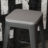 image:imageFlash Furniture Perry Set of 4 Poly Resin Wood Seat  Gray Polystyrene  Rounded Edges for Comfort  For Colorful Metal Chairs and Stools  IndoorOutdoorGray