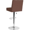 image:imageFlash Furniture Ravello Contemporary Adjustable Height Barstool with Accent Nail Trim in Brown FabricBrown Fabric