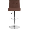 image:imageFlash Furniture Ravello Contemporary Adjustable Height Barstool with Accent Nail Trim in Brown FabricBrown Fabric