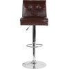 image:imageFlash Furniture Ravello Contemporary Adjustable Height Barstool with Accent Nail Trim in Brown FabricBrown Leathersoft