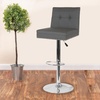image:imageFlash Furniture Ravello Contemporary Adjustable Height Barstool with Accent Nail Trim in Brown FabricGray Leathersoft
