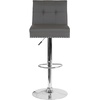 image:imageFlash Furniture Ravello Contemporary Adjustable Height Barstool with Accent Nail Trim in Brown FabricGray Leathersoft