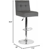image:imageFlash Furniture Ravello Contemporary Adjustable Height Barstool with Accent Nail Trim in Brown FabricGray Leathersoft