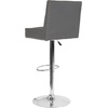 image:imageFlash Furniture Ravello Contemporary Adjustable Height Barstool with Accent Nail Trim in Brown FabricGray Leathersoft