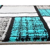 image:imageFlash Furniture Raven Collection Olefin Area Rug  Turquoise Color Bricked Pattern  2 x 11  Jute Backing  Entryway Living Room Bedroom2 x 74 Rectangular