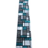 image:imageFlash Furniture Raven Collection Olefin Area Rug  Turquoise Color Bricked Pattern  2 x 11  Jute Backing  Entryway Living Room Bedroom25 x 11 Rectangular