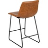 image:imageFlash Furniture Reagan 24 LeatherSoft Counter Height Stools with Footrest MidCentury Modern Bucket Style Dining Chairs Set of 2 Light Brown